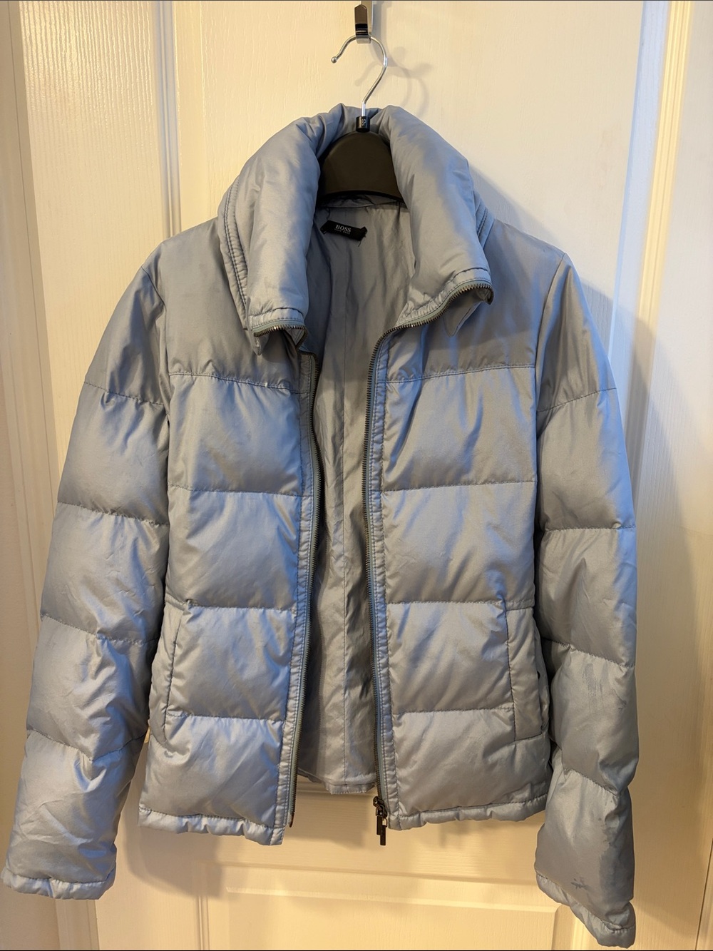 Hugo Boss Light Blue Quilted Puffer Down Jacket
